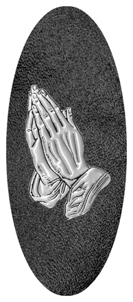 Silver Praying Hands Shimmer Black